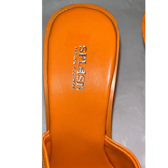 Splash Women's Orange Heel Casual Slide Sandals Open Toe Slip On Size 5.5 - Picture 6 of 11